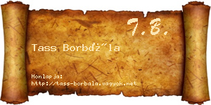 Tass Borbála névjegykártya